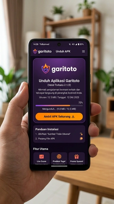 Tampilan halaman APK garitoto