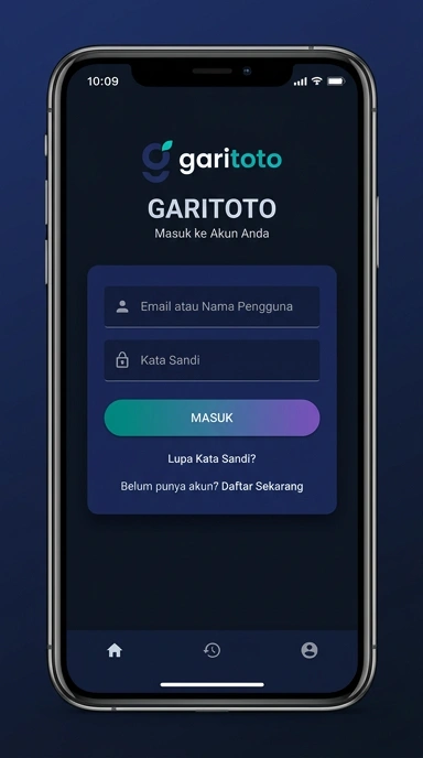 Tampilan halaman login garitoto